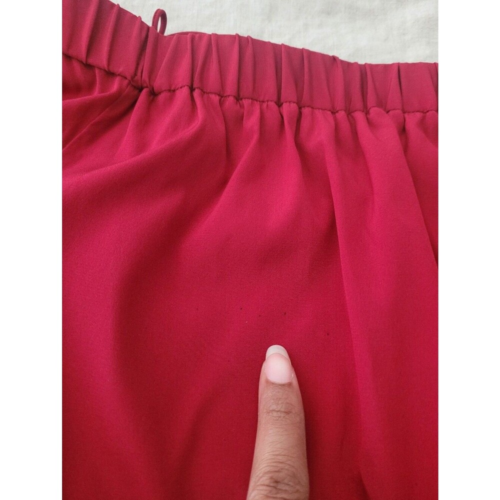 Alice + Olivia Red Silk Off the Shoulder Balloon Sleeve Mini Dress Size Small - Picture 7 of 7